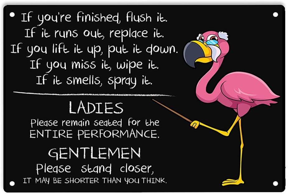 Home Bathroom Rules - 1 szt., ERMUHEY Różowy Flamingo Zasady