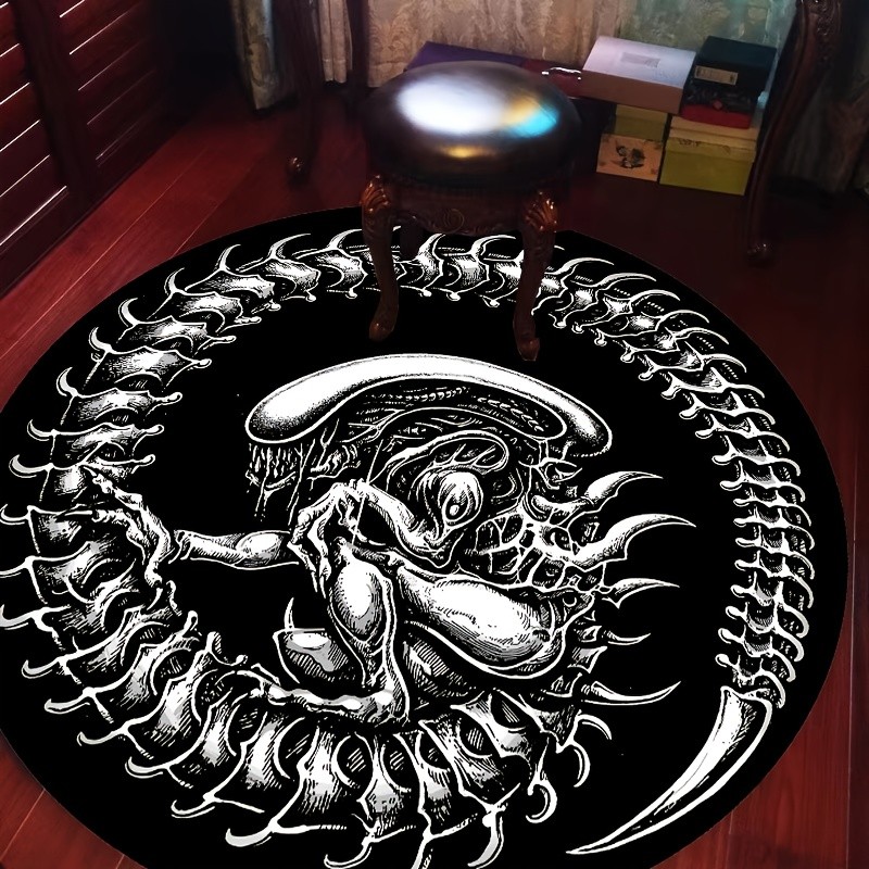 Home Bathroom Trends - Okrągły dywan z motywem Xenomorfa, science-fi,