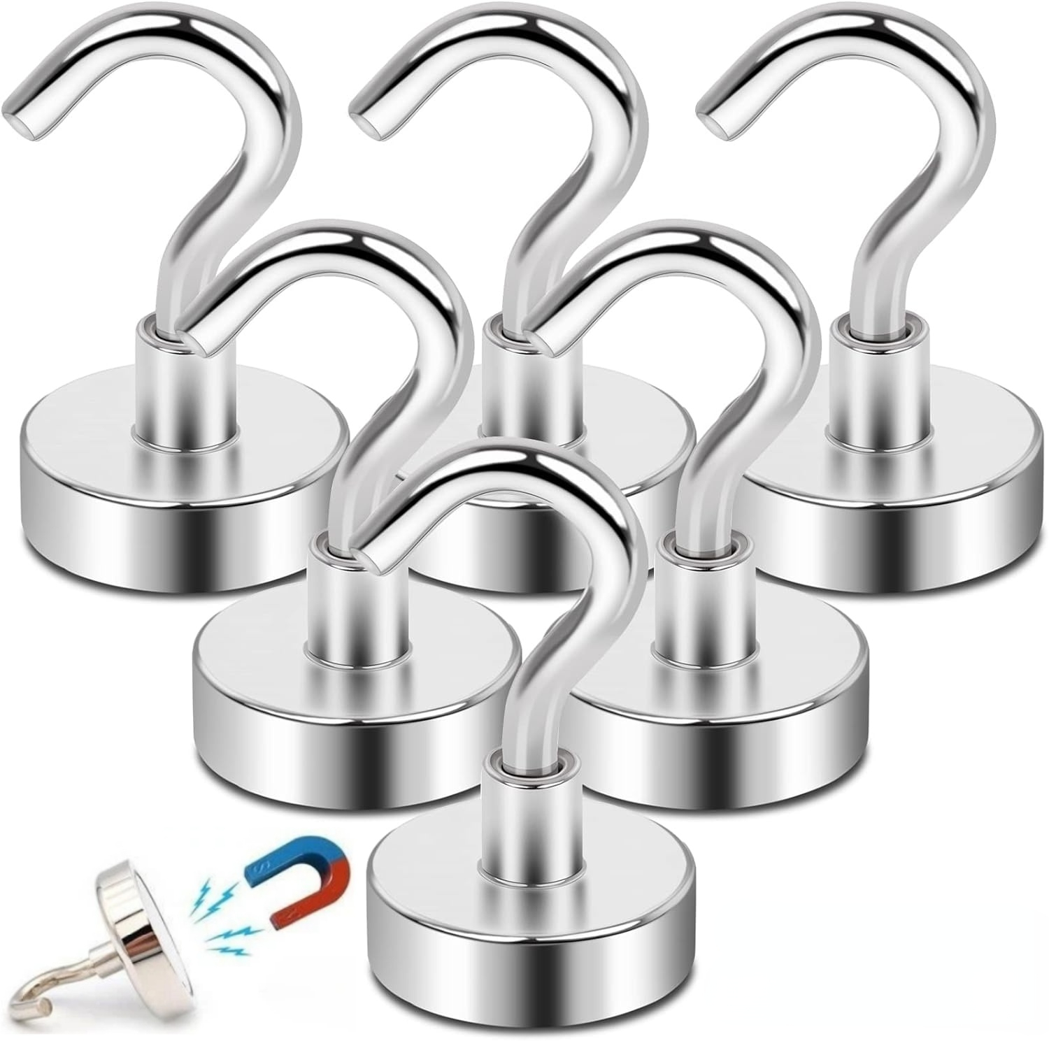 Home Bathroom Key - 1-80 SZTUK Mocne haczyki magnetyczne Wielofunkcyjne