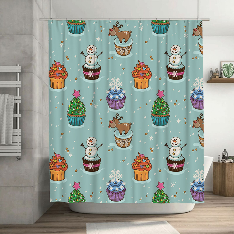 Home Decor Bathroom Ideas - TU Urocza świąteczna zasłona prysznicowa, świąteczna