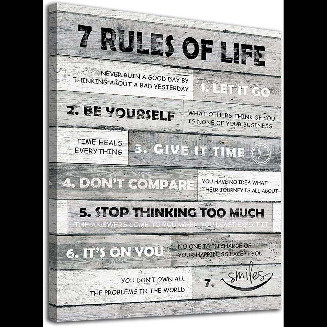 Home Bathroom Rules - Inspirujące obrazy na ścianę, zasady życia,