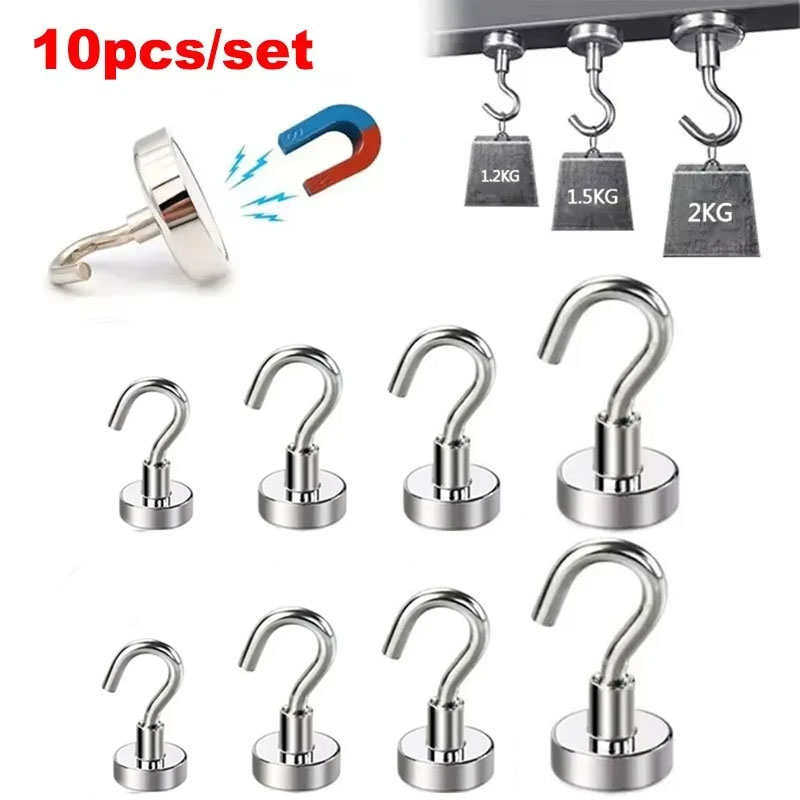 Home Bathroom Key - 10 SZTUK Mocne haczyki magnetyczne Wielofunkcyjne