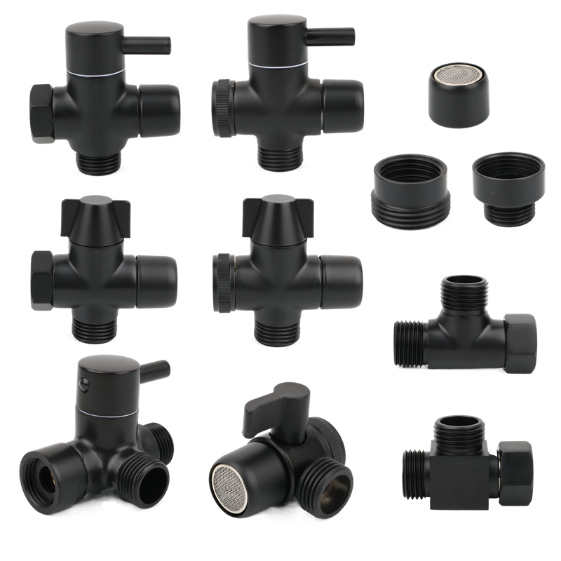 Home Kitchen Bathroom Marketing - Czarny mosiężny adapter ramienia prysznicowego G1/2