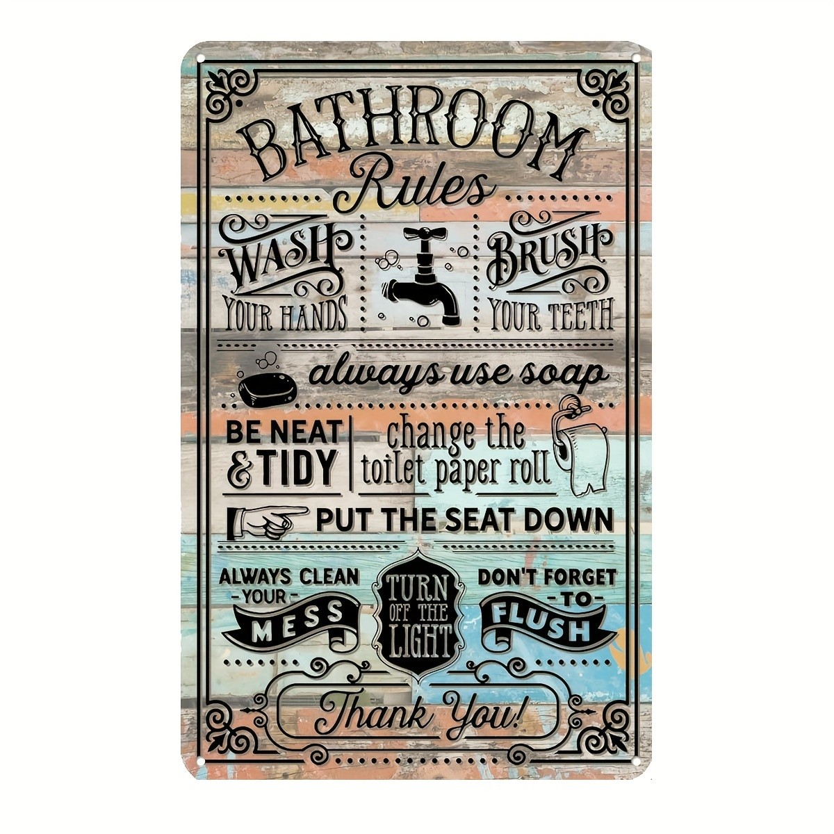 Home Bathroom Rules - Zasady łazienki w stylu vintage farmhouse