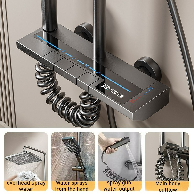 Zestaw prysznicowy z cyfrowym  – Home Bathroom Faucets recenzja i cena