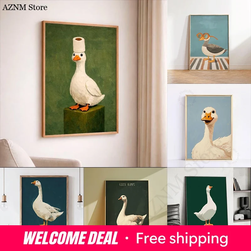 Plakat z kaczką i gęsią, zabaw – Home Decor Bathroom Ideas recenzja i cena