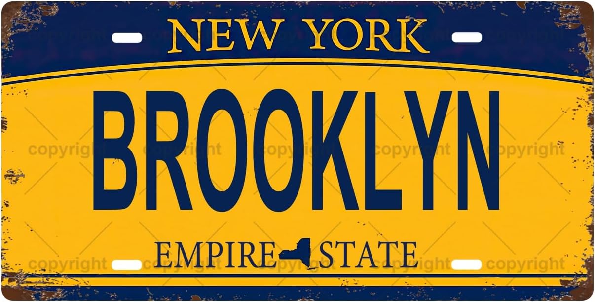 BROOKLYN Metalowy Znak Retro,  – Home Bathroom Wall Decor recenzja i cena