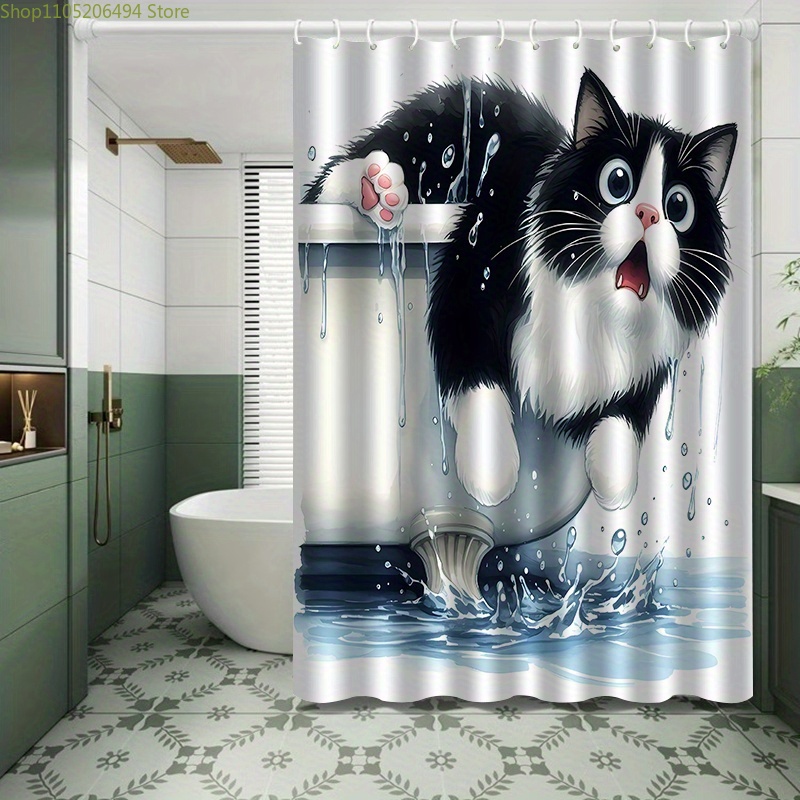 Zabawny kot skaczący z wanny n – Home Decor Bathroom Ideas recenzja i cena