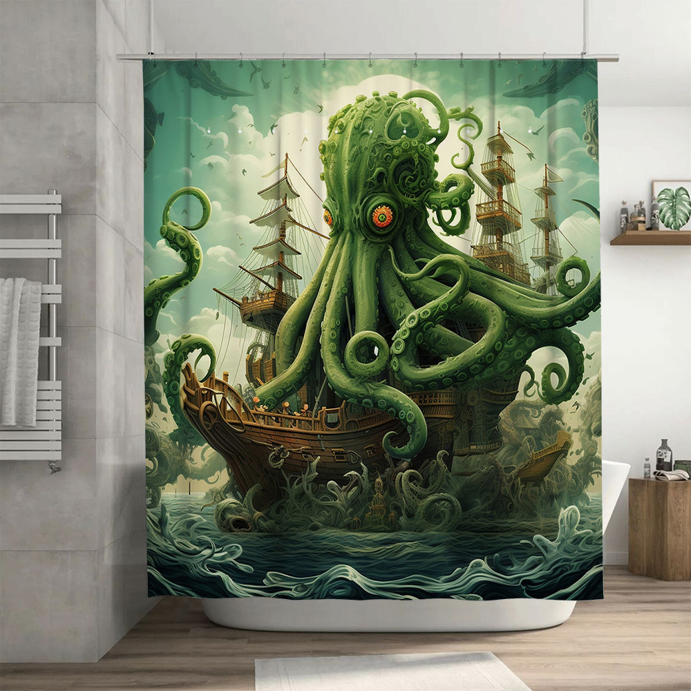 Octopus Ship Zasłona Prysznico – Home Decor Bathroom Ideas recenzja i cena