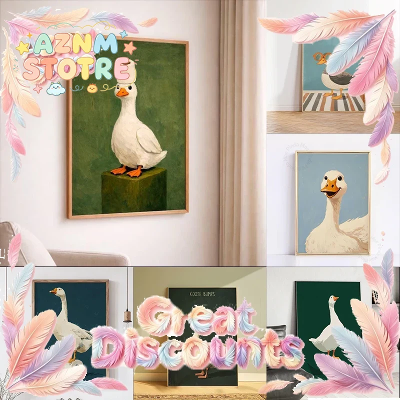 Plakat z Kaczką i Gęsią, Zabaw – Home Decor Bathroom Ideas recenzja i cena