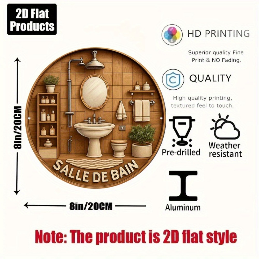 CIFBUY Retro Francuska Okrągła – Home Bathroom Wall Decor recenzja i cena