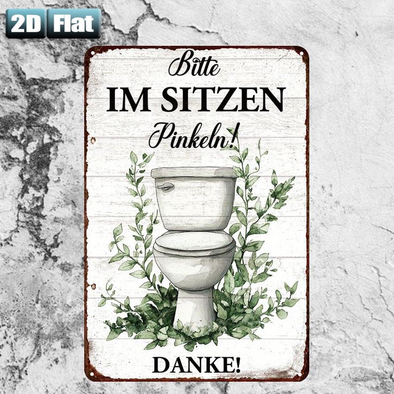 Retro Metalowy Znak z Napisem  – Home Bathroom Rules recenzja i cena