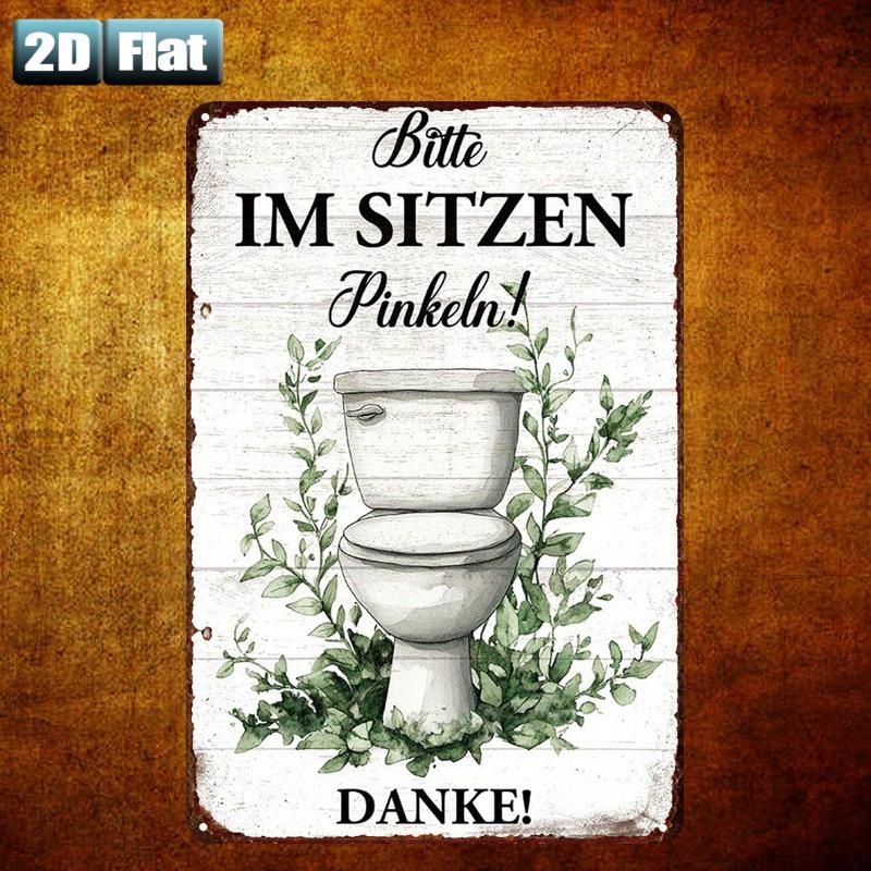 Retro Metalowy Znak z Napisem  – Home Bathroom Rules recenzja i cena