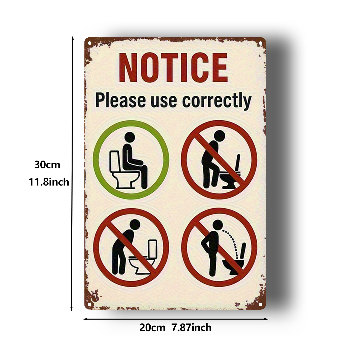 Vintage płaska aluminiowa tabl – Home Bathroom Rules recenzja i cena